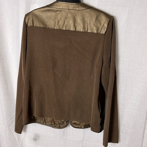 LEATHER  jacket,sweater jacket,multi media,like new!
3D floral,bronze shimmer, - Picture 8 of 13